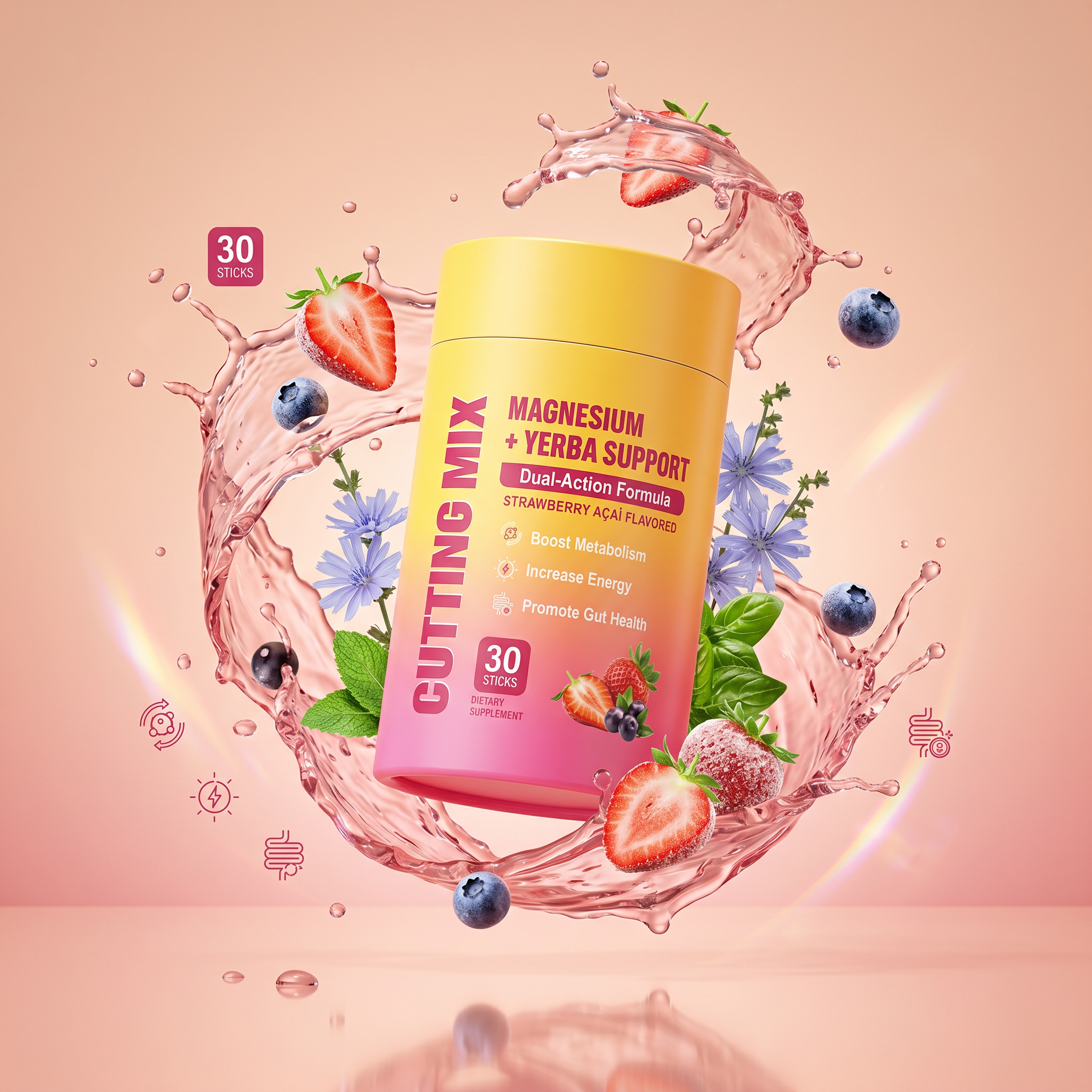 Cutting Drink Mix Strawberry Açai