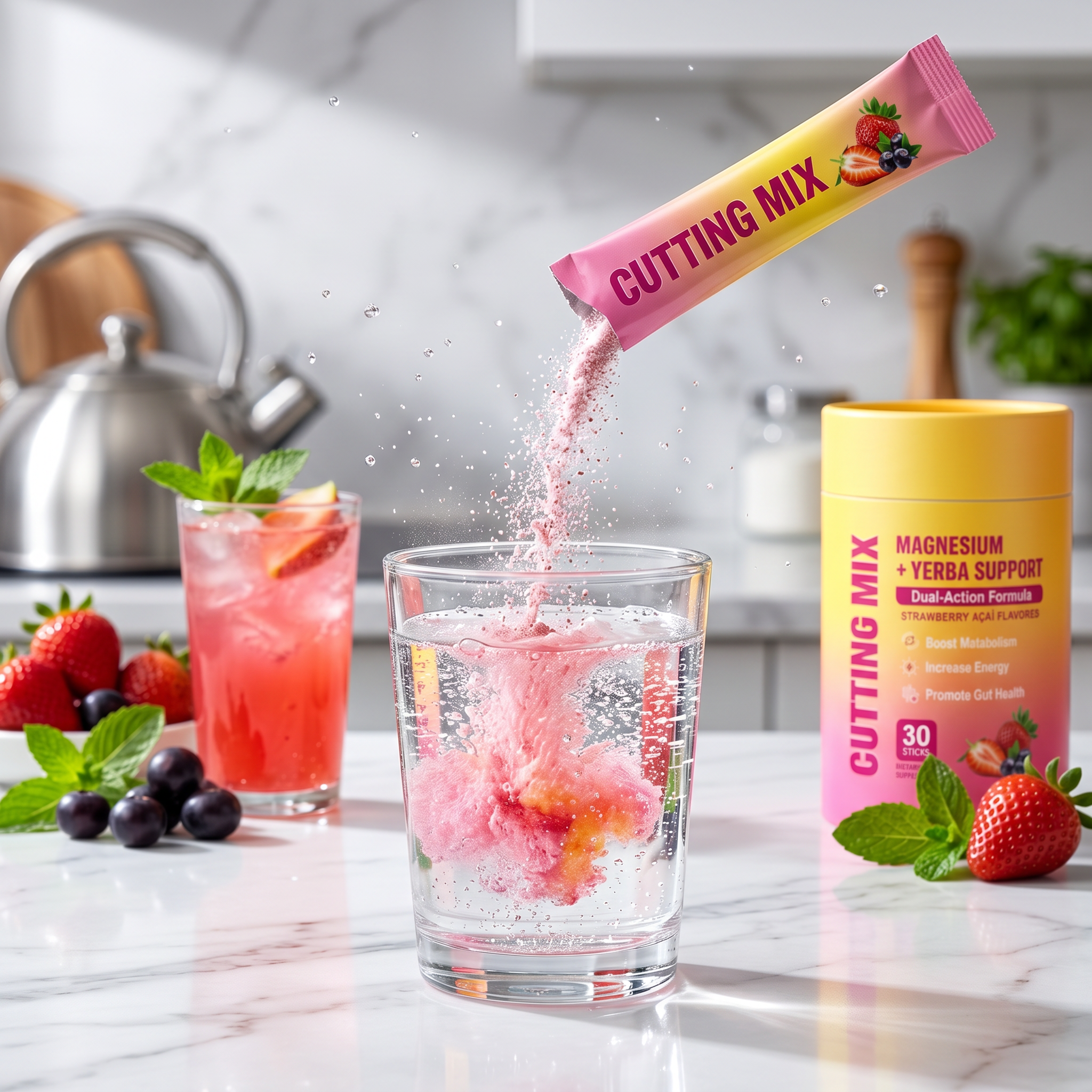 Cutting Drink Mix Strawberry Açai